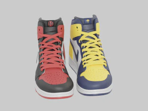 Air Jordan 1 Deadpool vs Wolverine 3D Model