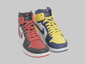 Air Jordan 1 Deadpool vs Wolverine 3D Model