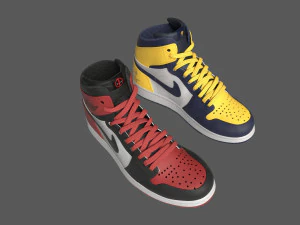 Air Jordan 1 Deadpool vs Wolverine 3D Model
