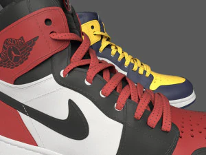 Air Jordan 1 Deadpool vs Wolverine 3D Model