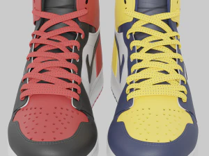 Air Jordan 1 Deadpool vs Wolverine 3D Model