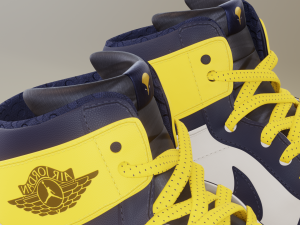 Air Jordan 1 Wolverine 3D Модель