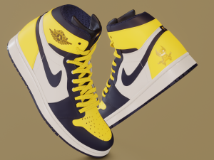 Air Jordan 1 Wolverine Modello 3D