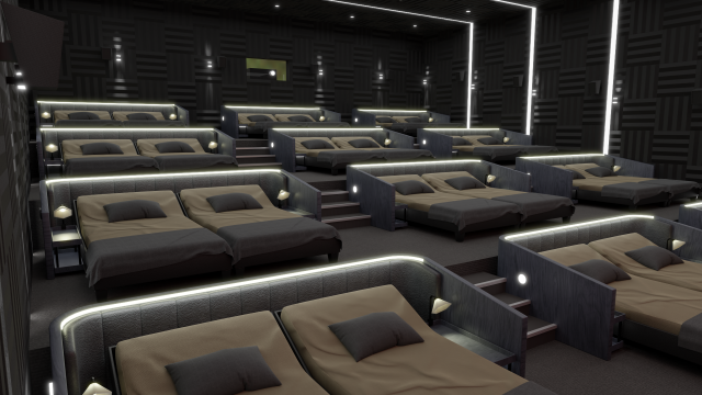 Movie Theater Modèle 3D .c4d .max .obj .3ds .fbx .stl .blend