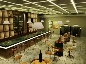 酒吧室内装饰 3D 模型
