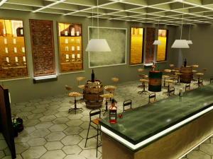 Паб-Бар Интерьер 3D Модель