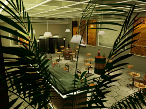 Паб-Бар Интерьер 3D Модель