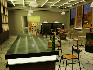 Паб-Бар Интерьер 3D Модель