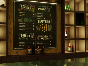 Паб-Бар Интерьер 3D Модель