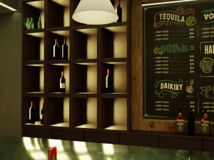 Паб-Бар Интерьер 3D Модель