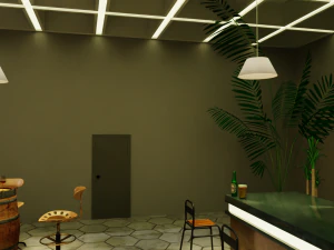 Паб-Бар Интерьер 3D Модель