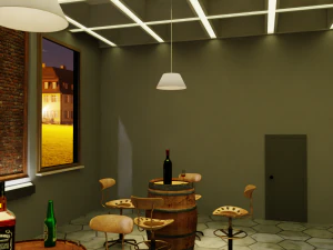 Паб-Бар Интерьер 3D Модель