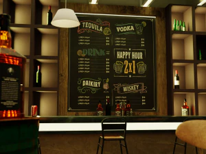 Паб-Бар Интерьер 3D Модель