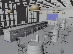 Pub-Bar Interior Model 3D