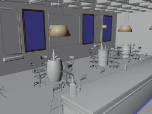 Паб-Бар Интерьер 3D Модель