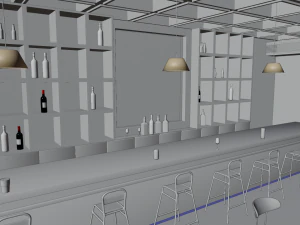 Паб-Бар Интерьер 3D Модель