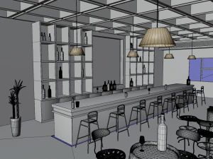 Паб-Бар Интерьер 3D Модель