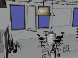 Паб-Бар Интерьер 3D Модель
