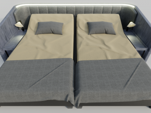 Abstract Double Bed 3D Model