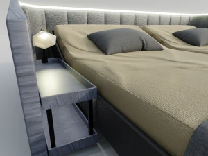 Abstract Double Bed 3D Model