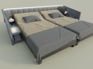 Abstract Double Bed 3D 模型