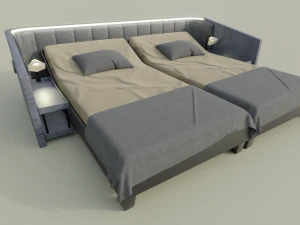Abstract Double Bed 3D Model