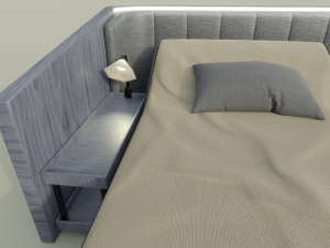 Abstract Double Bed 3D 模型