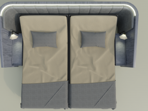 Abstract Double Bed 3D 模型