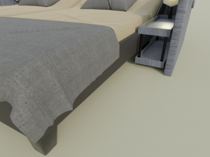 Abstract Double Bed 3D 模型