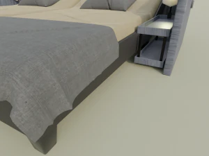 Abstract Double Bed 3D Model