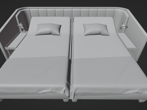 Abstract Double Bed 3D 模型