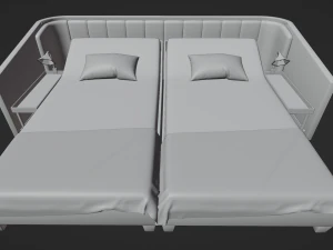 Abstract Double Bed 3D Model