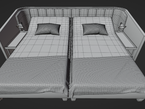 Abstract Double Bed 3D 模型