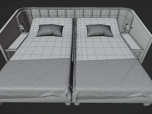Abstract Double Bed 3D Model