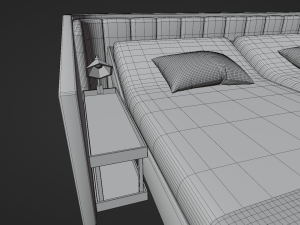 Abstract Double Bed 3D 模型