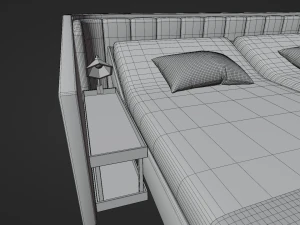 Abstract Double Bed 3D Model