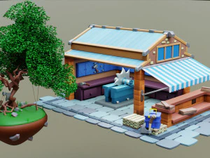 벌목꾼 상점 3D 모델