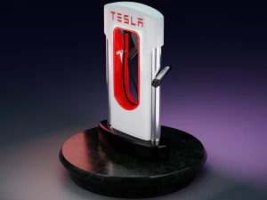 Borne de recharge Tesla Modèle 3D