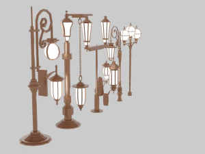 Street Lamp Pack 3D Model