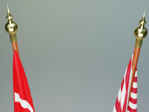 Turkish and American Flagpoles 3Dモデル
