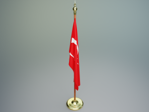 Turkish and American Flagpoles 3Dモデル