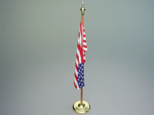 Turkish and American Flagpoles 3D Model