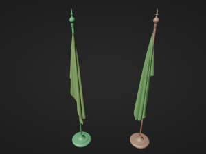 Turkish and American Flagpoles 3Dモデル