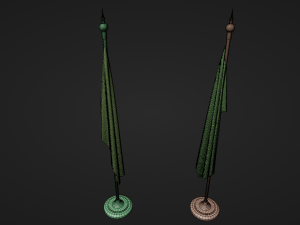 Turkish and American Flagpoles 3Dモデル