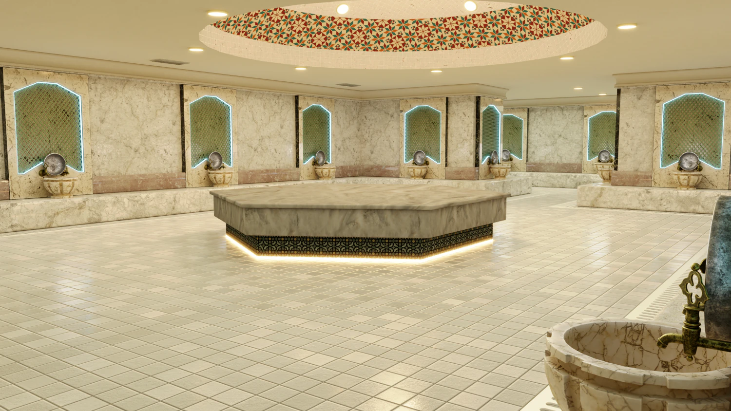Turkish Bath 3D Model .c4d .max .obj .3ds .fbx .stl .blend 