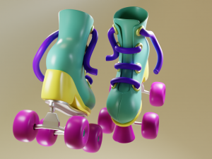 Cartoon Roller Skates 3D Модель