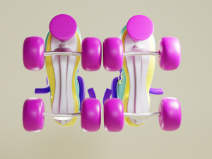 Cartoon Roller Skates 3D Модель