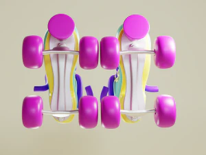 Cartoon Roller Skates 3D Model