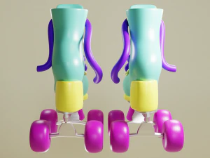 Cartoon Roller Skates 3D Model