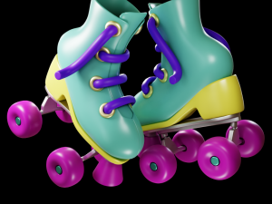 Cartoon Roller Skates 3D Модель